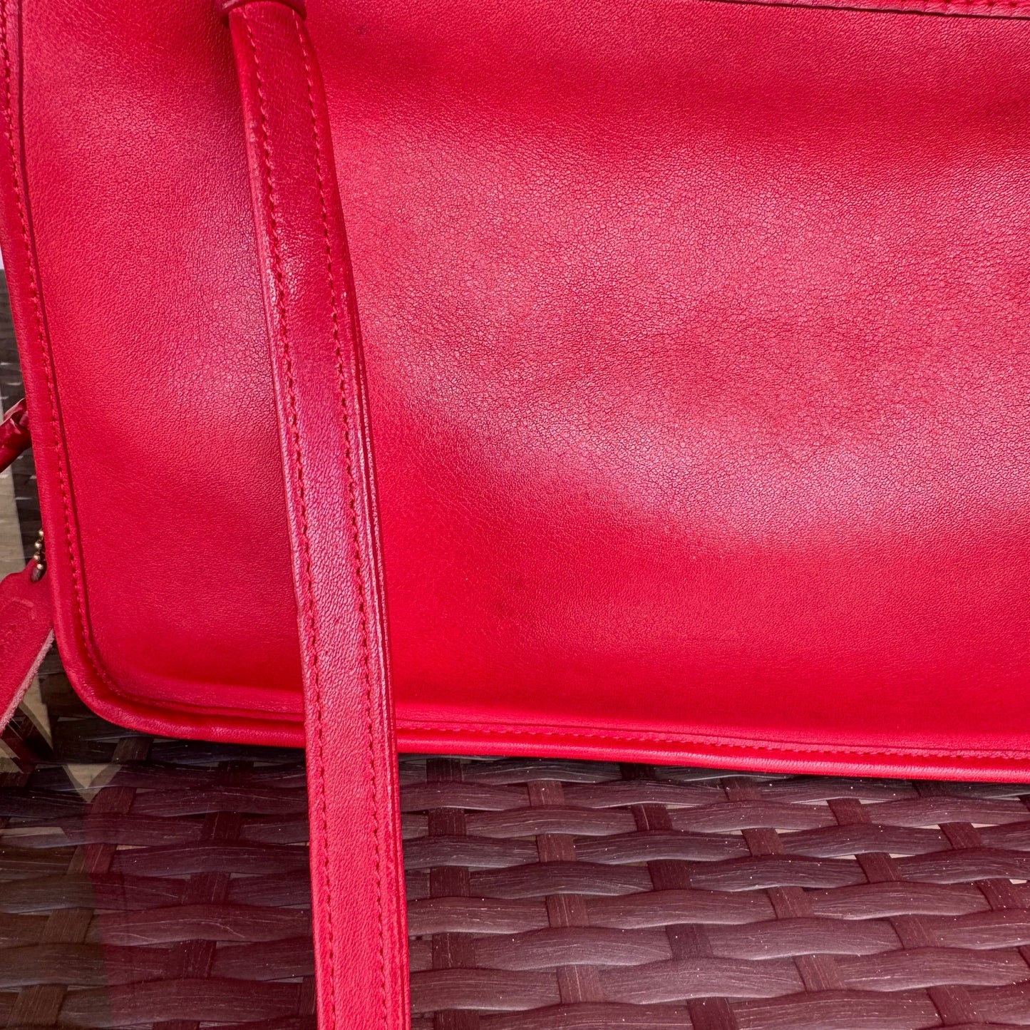 Vintage Coach Red Zippered Clutch 9455