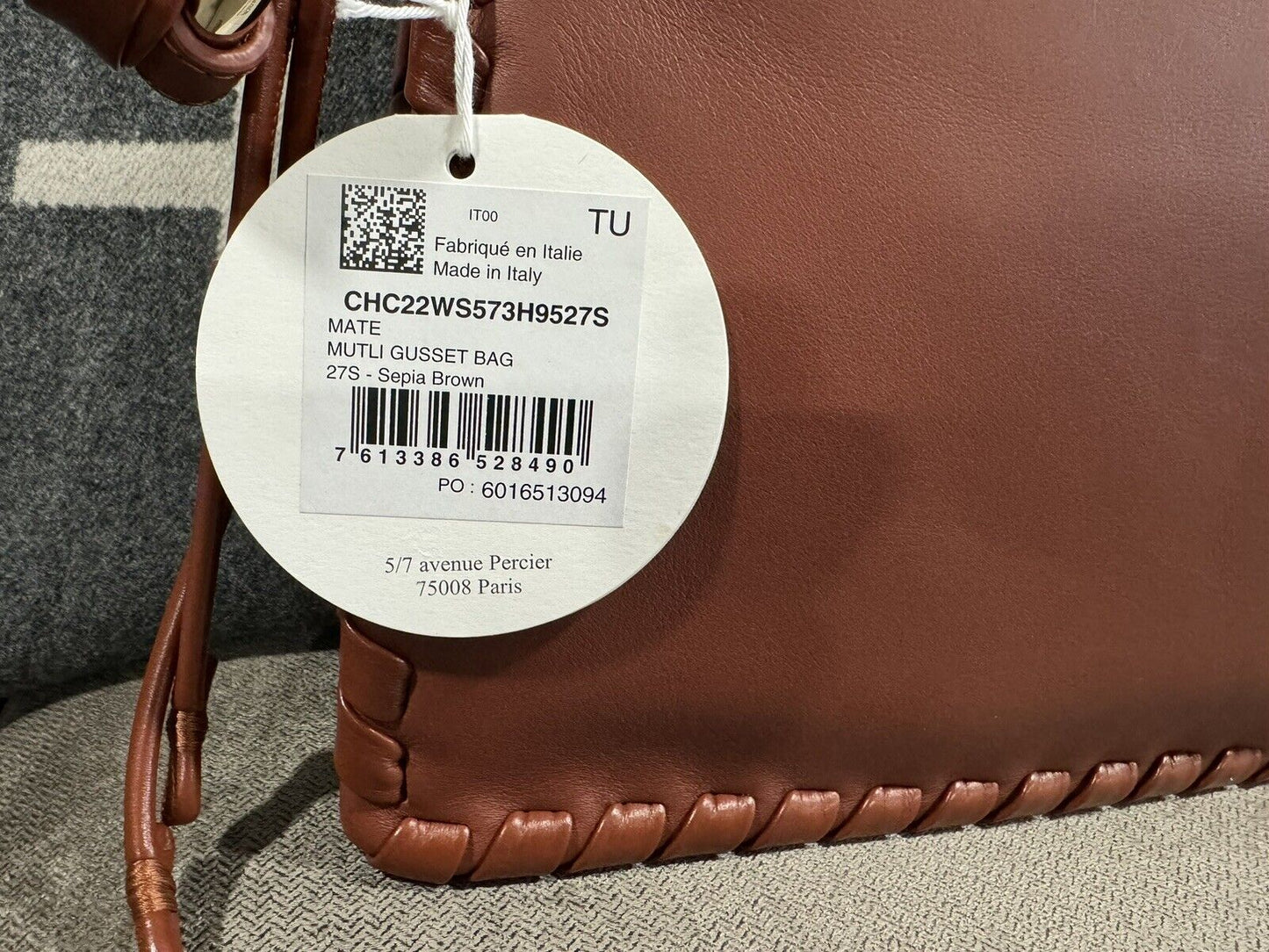 CHLOE MUTLI GUSSET CALF & NAPPA LAMBSKIN SHOULDER BAG - NEW Handbag Brown