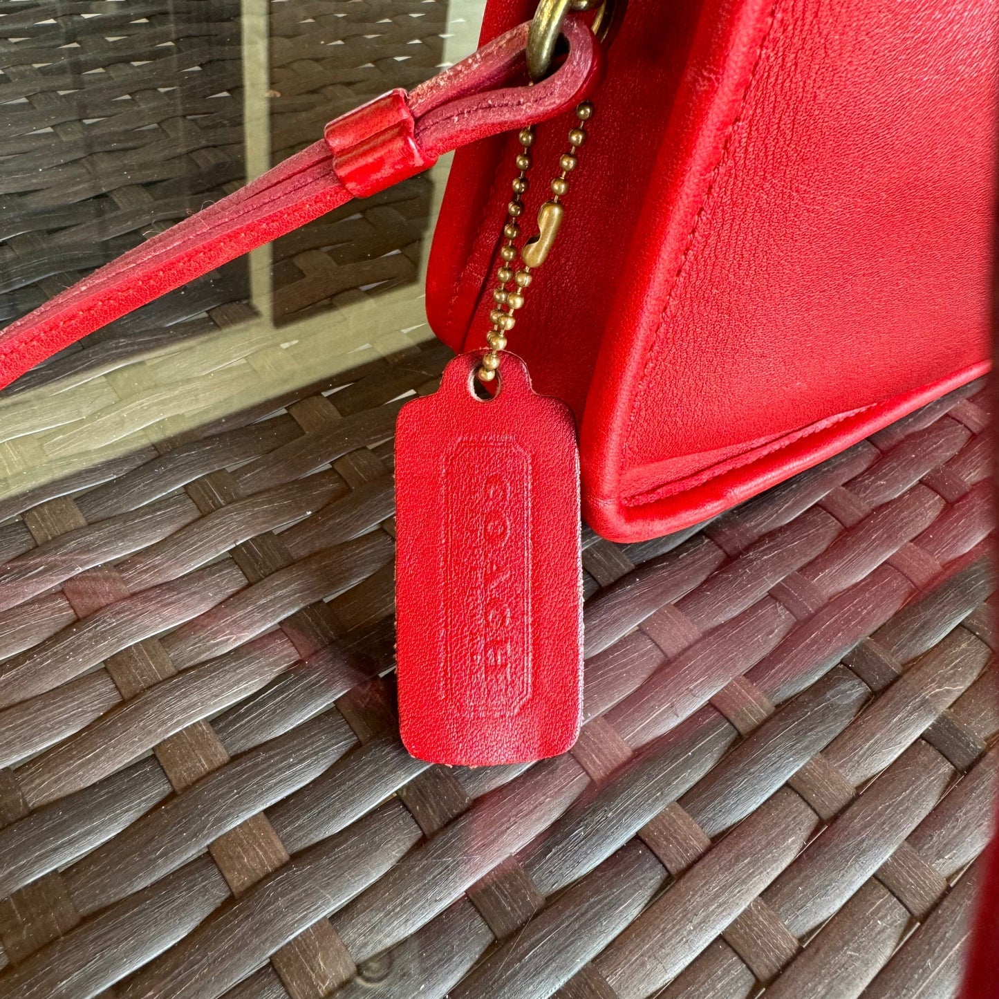 Vintage Coach Red Zippered Clutch 9455