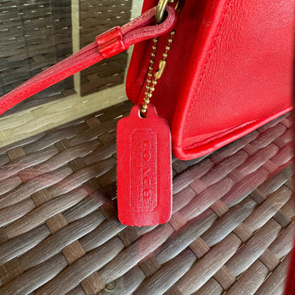 Vintage Coach Red Zippered Clutch 9455