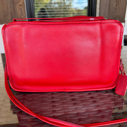 Vintage Coach Red Zippered Clutch 9455