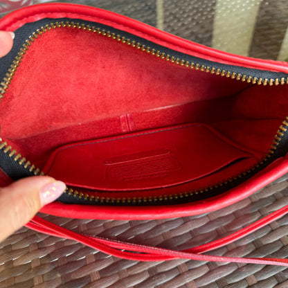 Vintage Coach Red Zippered Clutch 9455