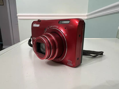 Nikon Coolpix S6300 Red 16 0Mp 10X Optical Zoom Vintage Compact Digital Camera Ox