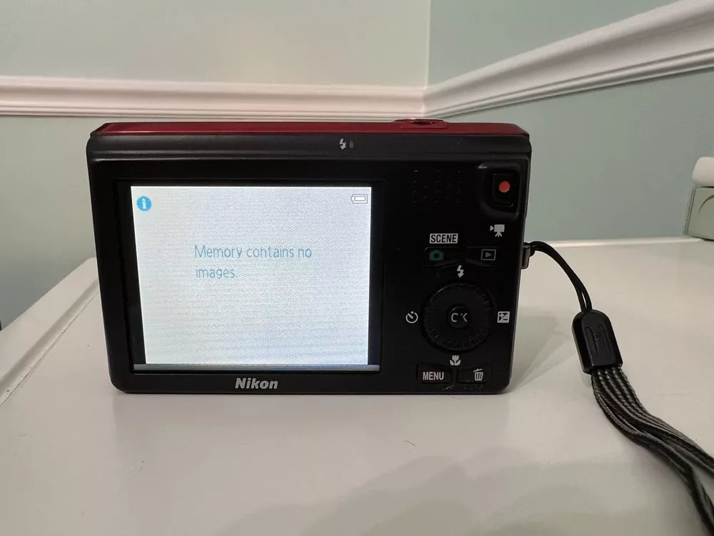 Nikon Coolpix S6300 Red 16 0Mp 10X Optical Zoom Vintage Compact Digital Camera Ox