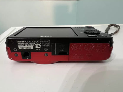 Nikon Coolpix S6300 Red 16 0Mp 10X Optical Zoom Vintage Compact Digital Camera Ox