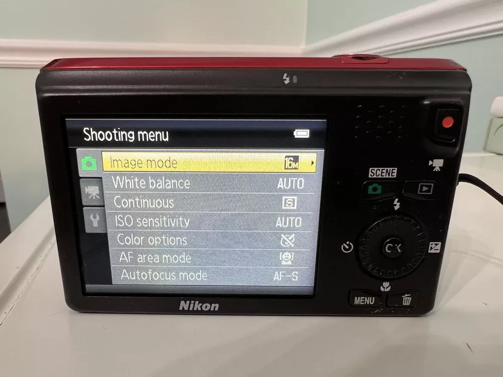 Nikon Coolpix S6300 Red 16 0Mp 10X Optical Zoom Vintage Compact Digital Camera Ox