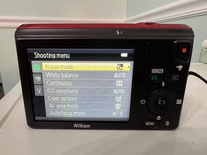 Nikon Coolpix S6300 Red 16 0Mp 10X Optical Zoom Vintage Compact Digital Camera Ox