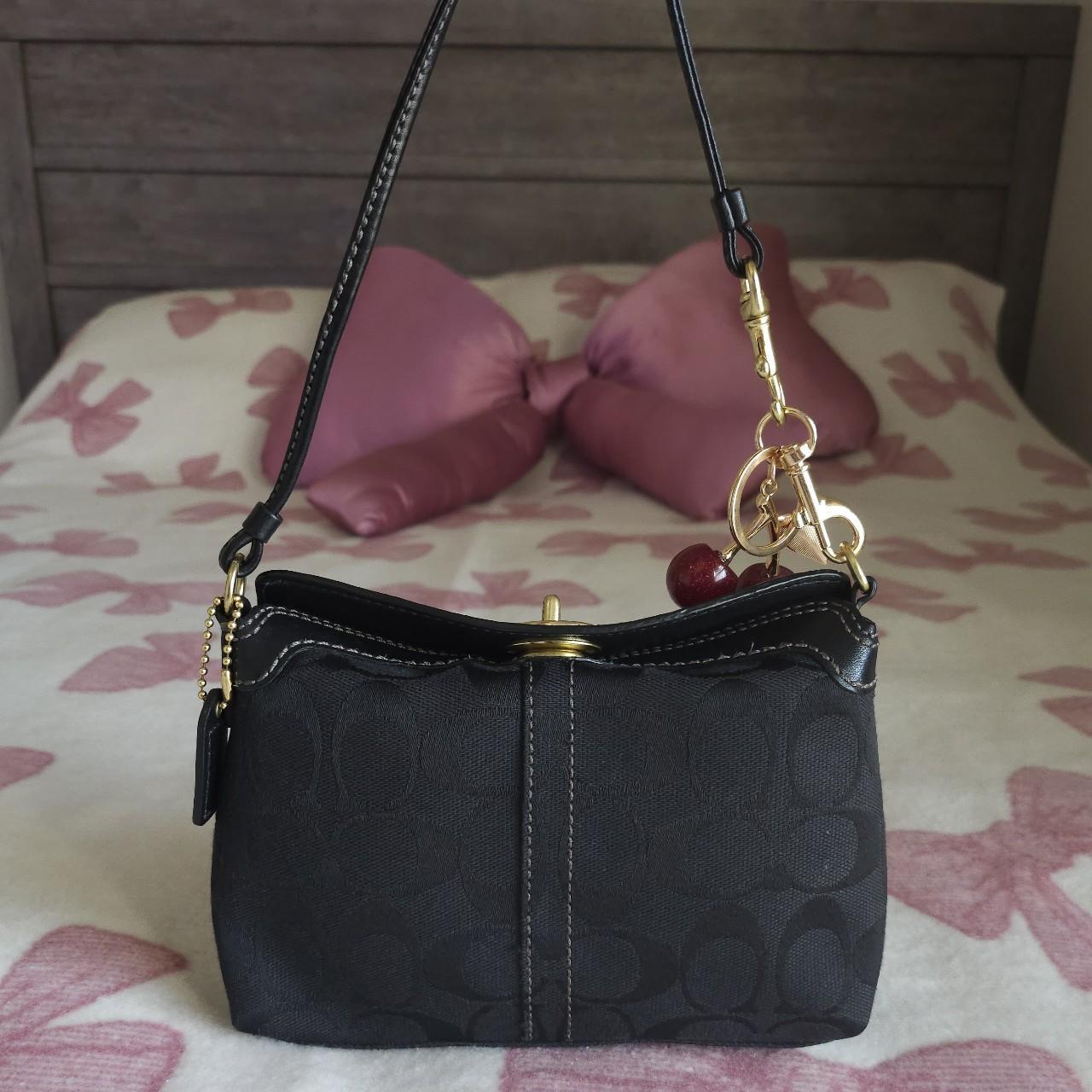 Bundle Of 2 Vintage Coach Y2K Brown Black Gold Hardware Signature Cs Mini Bag Shoulder Purse