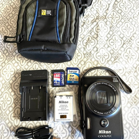 Nikon Coolpix S6900 Black 16 0Mp 12X Zoom Wifi Digital Camera Great Condition Ft