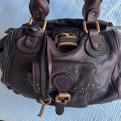 Brown Chloe Paddington Bag With Gold Hardware