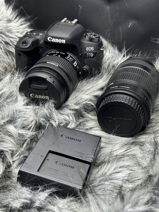 Canon Eos 77D 24.2 Mp Digital Slr Camera With Ef-S 18-55Mm & Ef-S 55-250Mm Lenses