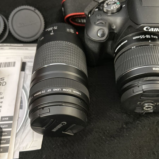 Canon Eos Rebel T7 Dslr Camera With Ef18-55Mm And Ef 75-300Mm Lenses