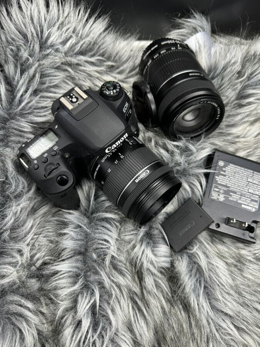 Canon Eos 77D 24.2 Mp Digital Slr Camera With Ef-S 18-55Mm & Ef-S 55-250Mm Lenses