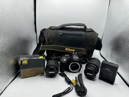 Nikon D3300 24.2Mp Digital Slr Camera  18-55Mm/55-200Mm Wireless Mobil Adapter