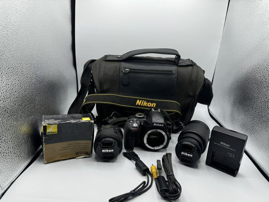 Nikon D3300 24.2Mp Digital Slr Camera  18-55Mm/55-200Mm Wireless Mobil Adapter