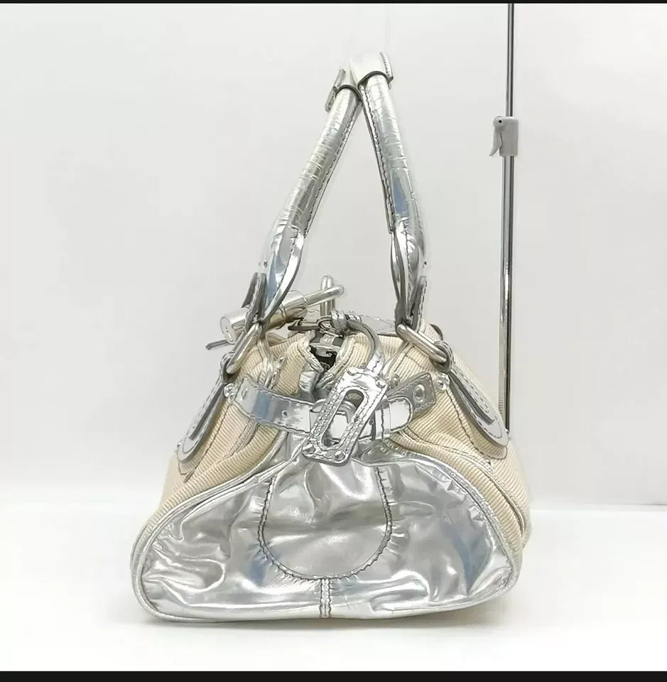 Authentic CHLOE Calfskin Medium Paddington Satchel Off White Ivory Handbag