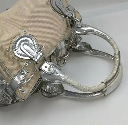 Authentic CHLOE Calfskin Medium Paddington Satchel Off White Ivory Handbag